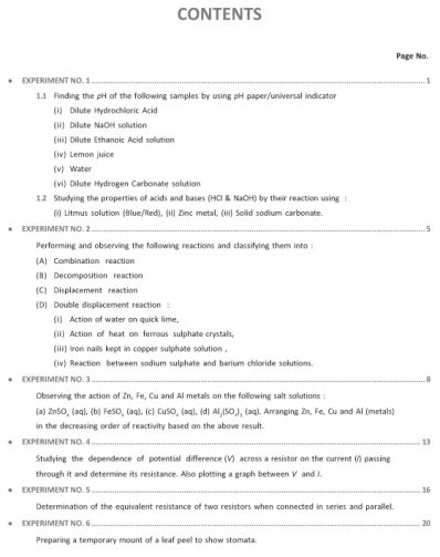 CBSE Lab Manual Science For Class 10 - Sahitya Bhawan