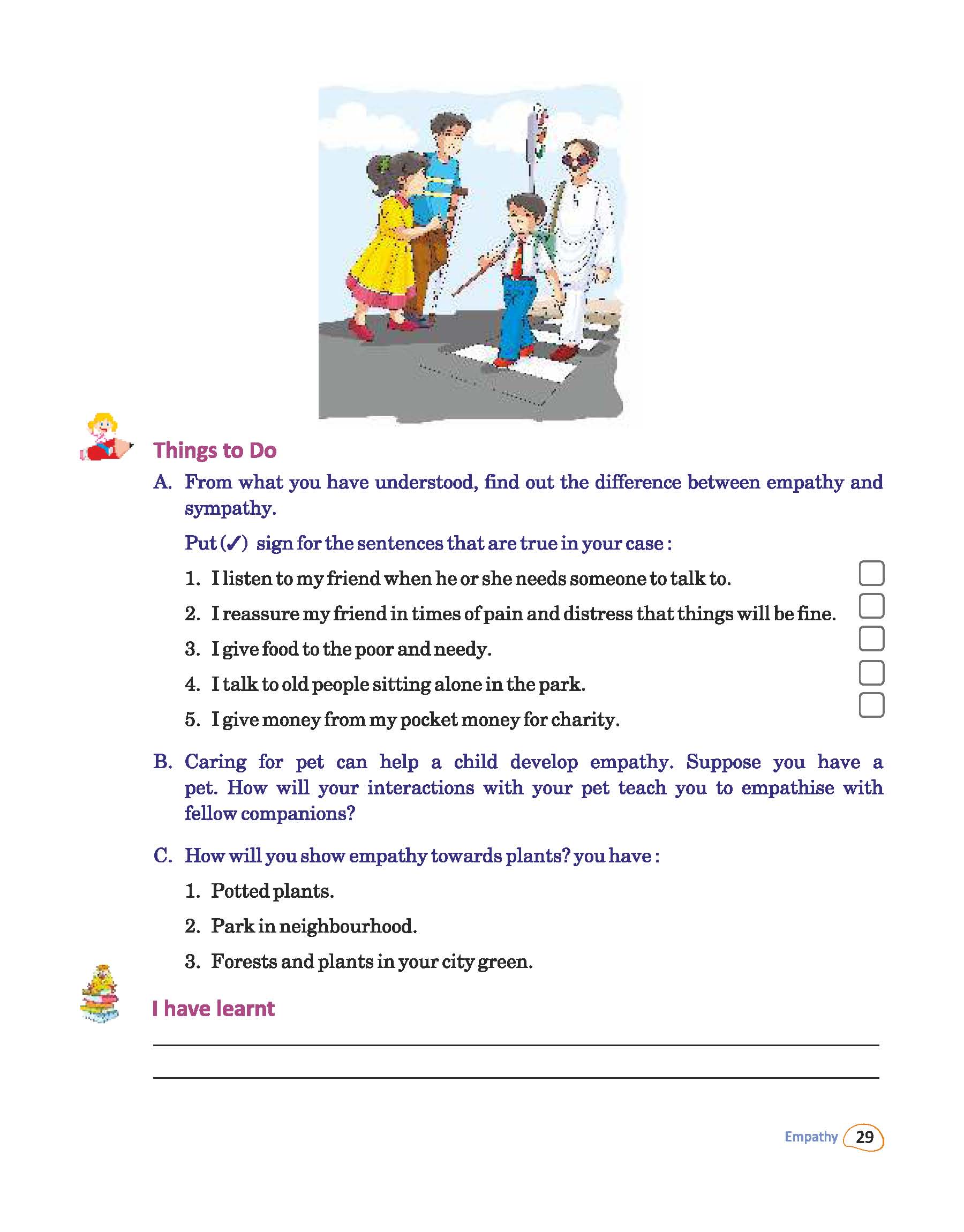 value education question paper for class 6