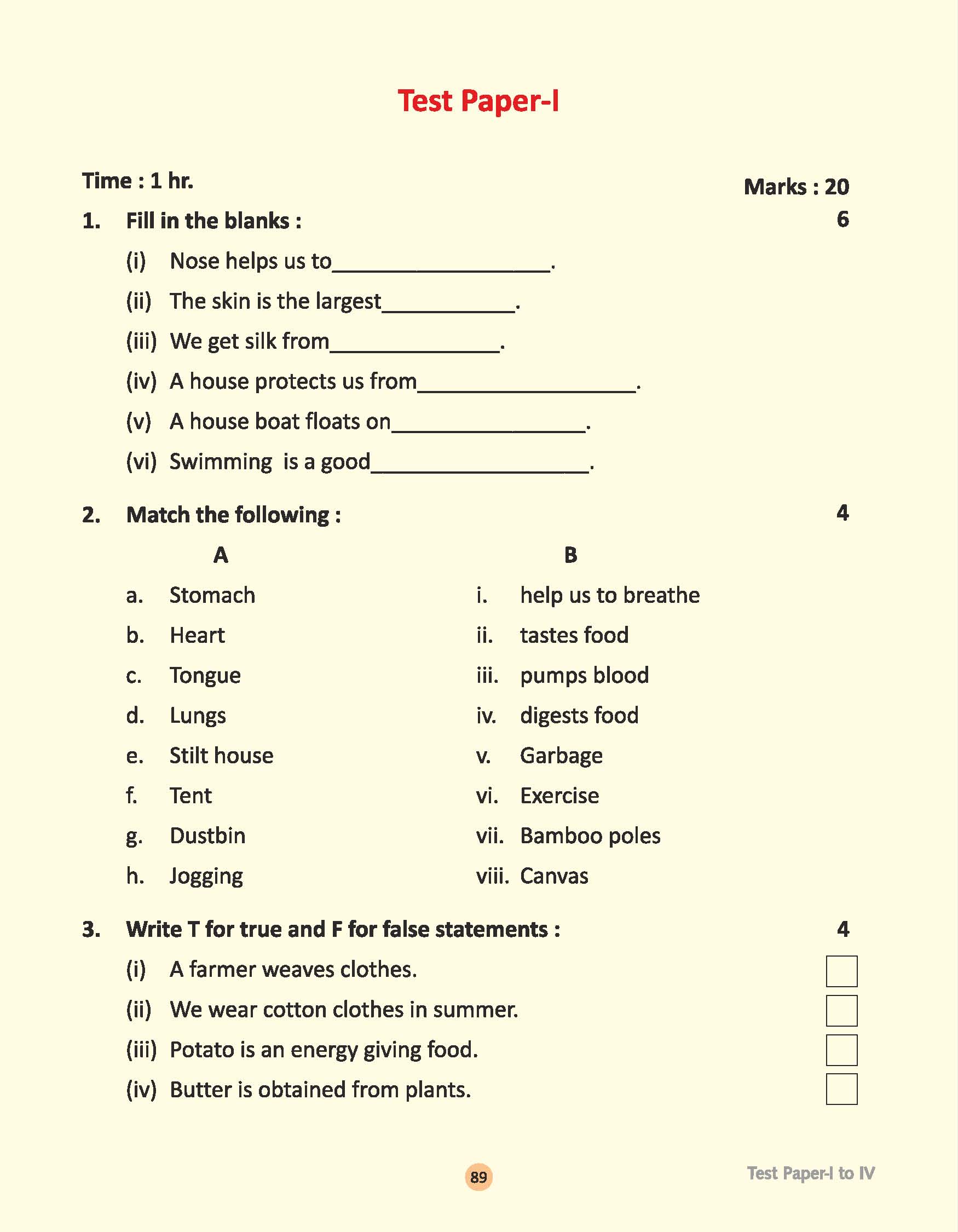 CBSEClass 2 EVS Time Worksheet with Solutions